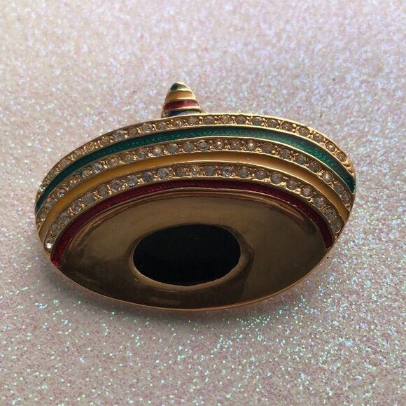 Vintage Roma Enamel Glass Brooch Italian Colors‎ - Picture 1 of 3